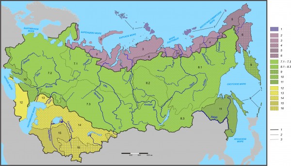 Карта физико географического районирования евразии