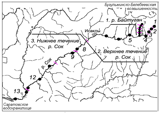 Река сок карта